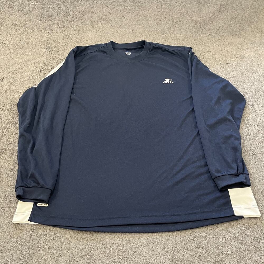 Starter Blue Dri-Star Long Sleeve Athletic Shirt Sports Workout Mens Size XL
